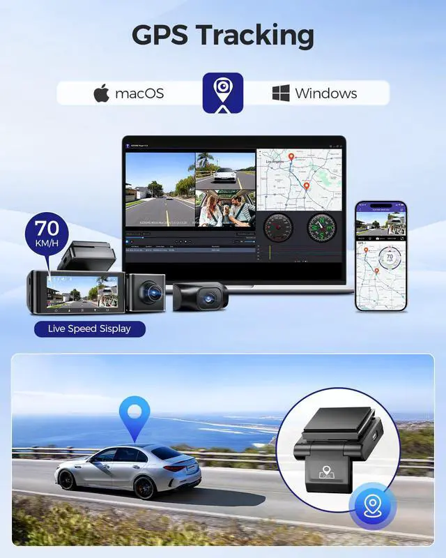 Alt view image 6 of 7 - M550 Max 4K 3 Channel Dash Cam, Dual STARVIS Sensors, AR Effects 4K+2.5K+1080P Front and Rear Inside Triple Car Camera, Built-in WiFi GPS, 64GB Card Included, IR Night Vision, WDR, G-Sensor