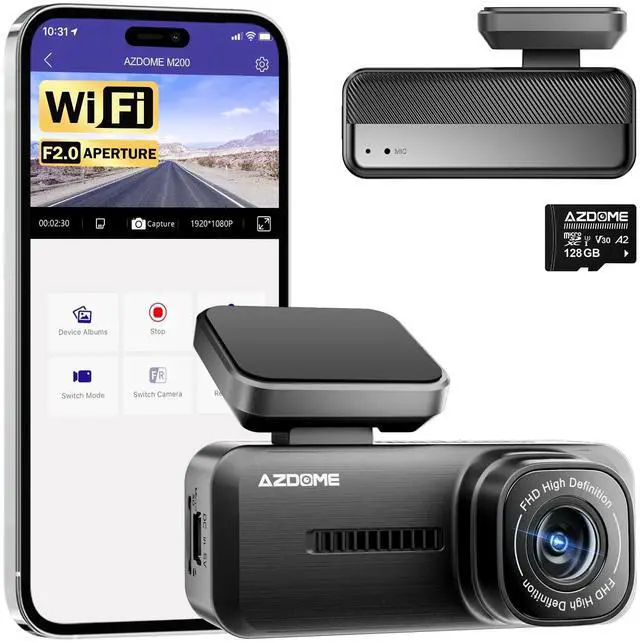 Main image of M200 Dash Cam with 128GB SD Card