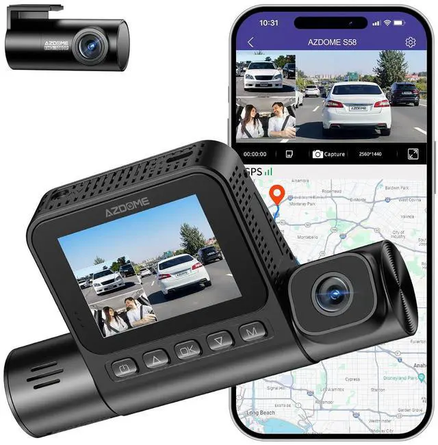 Main image of 4K S58 3 Channel Dash Cam, 2K+1K+1K Dash Cam Front and Rear Inside, 4G LTE, Includes Hardwire Kit & OBD, Parking Mode, Dash Camera for Cars, G-Sensor, Built-in GPS & WiFi 6, WDR