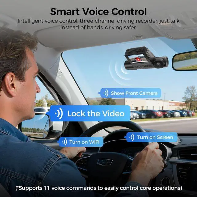 Alt view image 6 of 7 - 4K S58 3 Channel Dash Cam, 2K+1K+1K Dash Cam Front and Rear Inside, 4G LTE, Includes Hardwire Kit & OBD, Parking Mode, Dash Camera for Cars, G-Sensor, Built-in GPS & WiFi 6, WDR