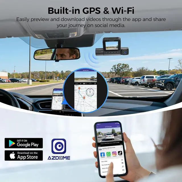 Alt view image 7 of 7 - 4K S58 3 Channel Dash Cam, 2K+1K+1K Dash Cam Front and Rear Inside, 4G LTE, Includes Hardwire Kit & OBD, Parking Mode, Dash Camera for Cars, G-Sensor, Built-in GPS & WiFi 6, WDR