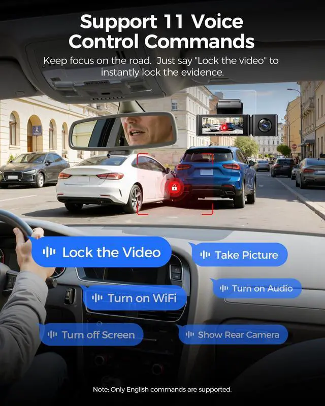 Alt view image 6 of 7 - M550 Pro 4K 3 Channel Dash Cam with 256GB TF Card, Larger Storage Capacity