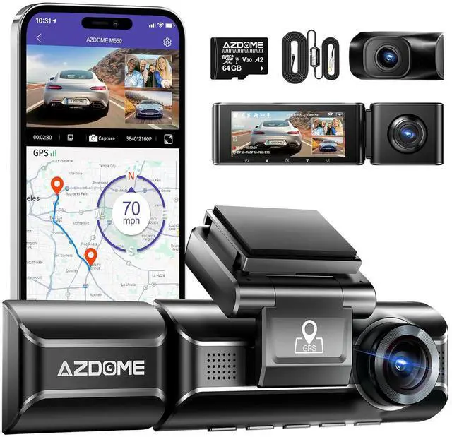 Main image of M550 3 Channel Dash Cam with 3-Lead Type-C USB Hardwire Kit (JYX05)