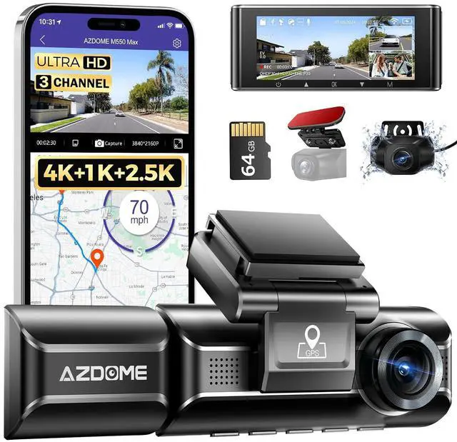 Main image of M550 Max 4K 3 Channel Dash Cam with Rear Window Bracket