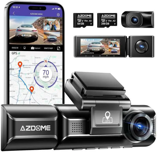 Main image of M550 3 Channel Dash Cam with 256GB TF Card
