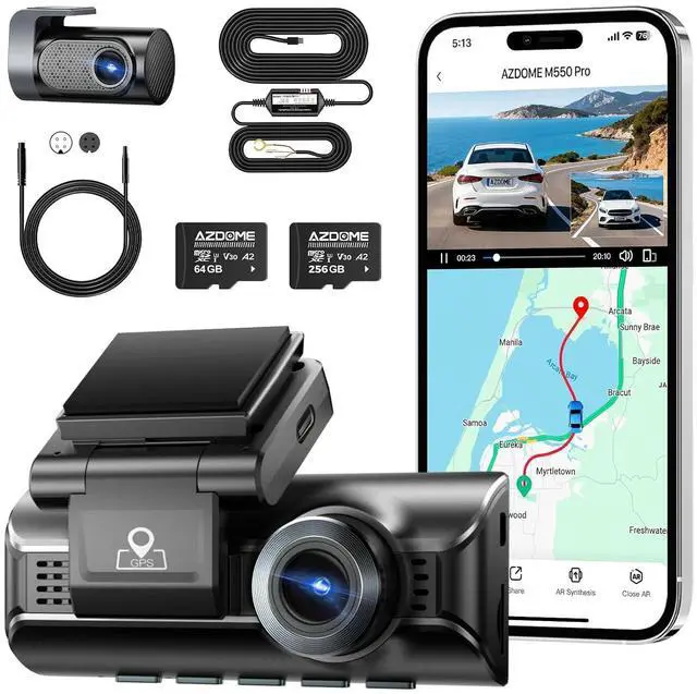 Main image of M550 Pro 4K ADAS Dash Cam with JYX05 Type-C Hardwire Kit for 24/7 Parking Surveillance & 20ft 6 Pin Extension Cable & 256GB TF Card, Larger Storage Capacity