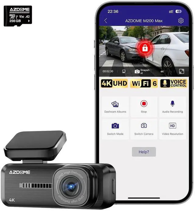 Main image of M200 Max with 256GB MicroSD Card, Plug & Play Instant Setup, Double Storage vs 128GB Bundles for Longer 4K Recording & Reliable Parking Protection
