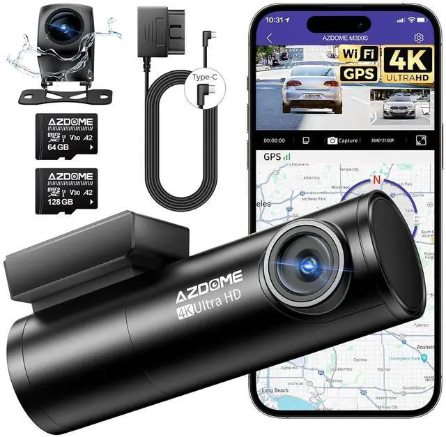 Main image of M300S with 128GB MicroSD Card+OBD Hardwire Kit, Quick Setup 24/7 Parking Mode & Larger Storage