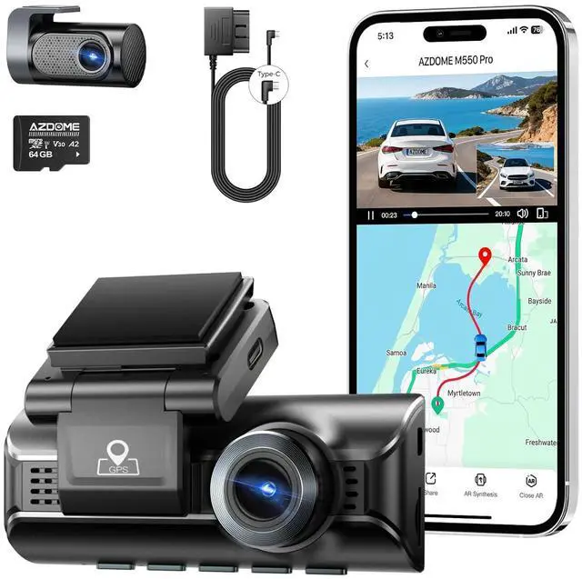 Main image of M550 Pro 4K ADAS Dash Cam with OBD Type-C Hardwire Kit for 24/7 Parking Surveillance