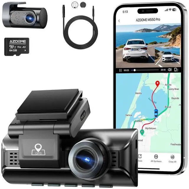Main image of Built for Longer Rigs M550 Pro 4K ADAS Dash Cam with 20ft 4 Pin Extension Cable,Longer Rear Cam for Minivan UTV Truck RV