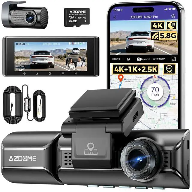 Main image of M550 Pro 4K 3CH Dash Cam with JYX05 Type-C Hardwire Kit for 24/7 Parking Surveillance