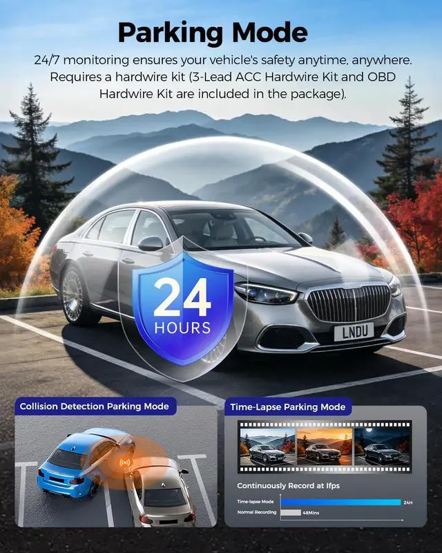 Alt view image 4 of 7 - V820 4K+1080P Dash Cam Front and Rear, Dual STARVIS 2 IMX678 & IMX662, ADAS & SR Effect, 24H Parking Mode, Built-in WiFi GPS, 3''IPS Car Camera, 64GB Card Included, Voice Control, Support 4G LTE