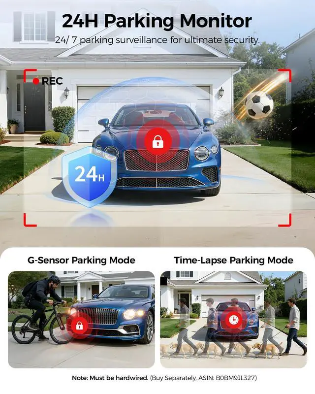 Alt view image 7 of 7 - M550 Pro 4K ADAS Dash Cam with 256GB TF Card, Larger Storage Capacity