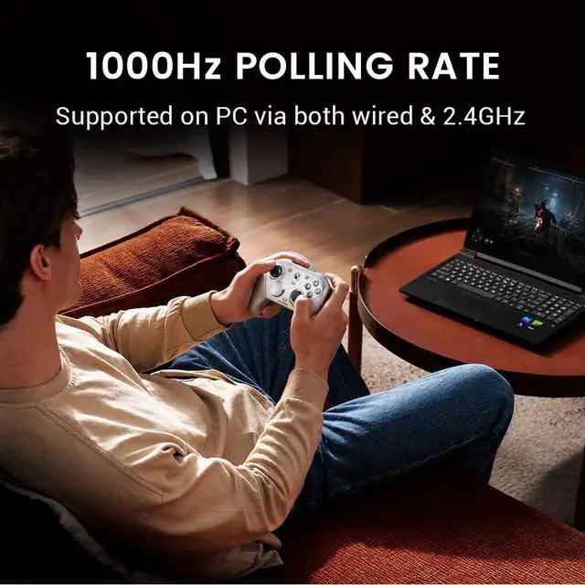 Alt view image 6 of 6 - G7 Pro Wired Controller for Xbox Series X|S, Xbox One, Wireless Gamepad for PC&Android with TMR Sticks, Hall Effect Analog Triggers, 1000Hz Polling Rate, 3.5mm Audio Jack - Silver