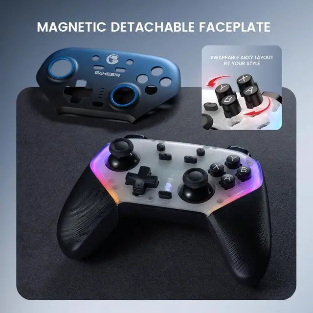 Alt view image 3 of 7 - Super Nova Wireless Gaming Controller and Purple Faceplate