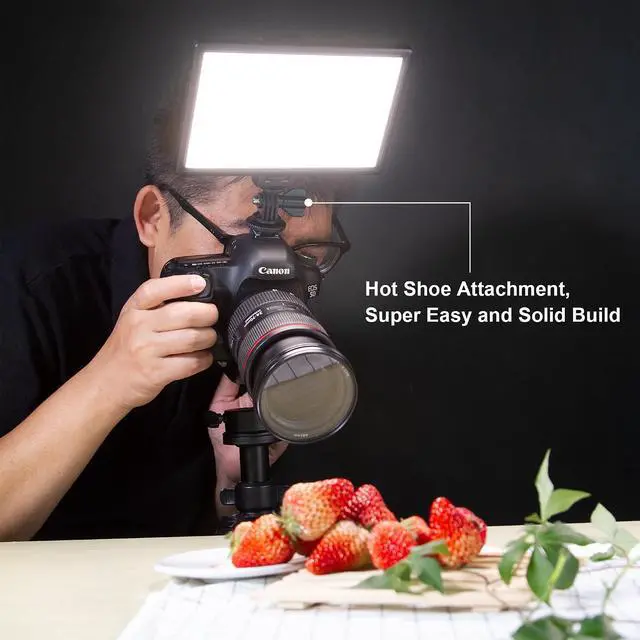 Alt view image 2 of 7 - 15W LED Video Light Panel, 3300K-5600K On Camera Light, Super Thin Key Light Panel with NP-F550, Led Photography Lighting CRI95+ for Studio Photography Video Recording Live Streaming L116T