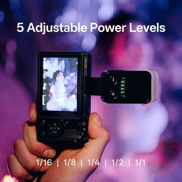 Alt view image 4 of 7 - Mini Foldable TTL Camera Flash for Sony, On Camera Pocket Speedlite with 60mm Raised Flash Head, 5-Level Manual Power, USB-C Recharge, 700 Flashes, 2s Recycle for Alpha A7 Series
