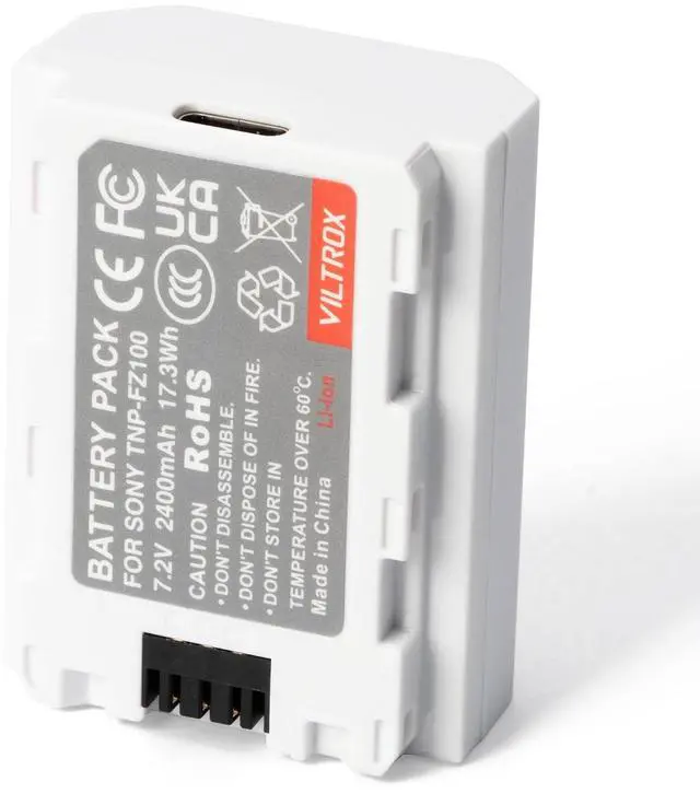 Main image of NP-FZ100 Battery, 2400mAh 17.3Wh NP-FZ100 Camera Replacement Battery Back Compatible with Sony A7R V, A7 IV, A7S III A7R IV, A7R III, A7 III, A7C, A6600, A6700, FX3, ZV-E1
