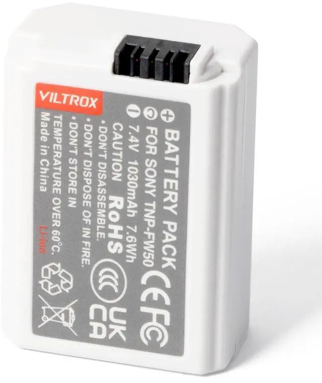 Main image of NP-FW50 Lithium-Ion 1030mAh Rechargeable Battery, Updated USB-C Input Camera Battery for Sony A7S II, A7R II, ZV-E10, A7, A7S, A7R, A6400, A6500, A6300, A5000, A5100, A6000