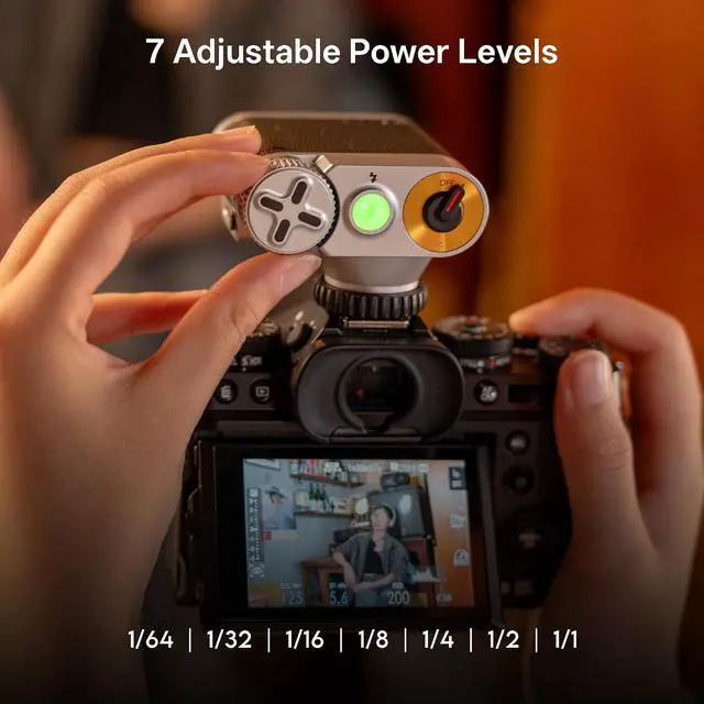 Alt view image 4 of 7 - 24W/s Retro Flash for Camera, 0.1-1.5s Recycle Small Camera Flash, 800mAh On Camera Mini Flash GN12 with 7 Levels, S1/S2 Optical Control for Sony Fujifilm Canon Nikon Olympus (Z1+)