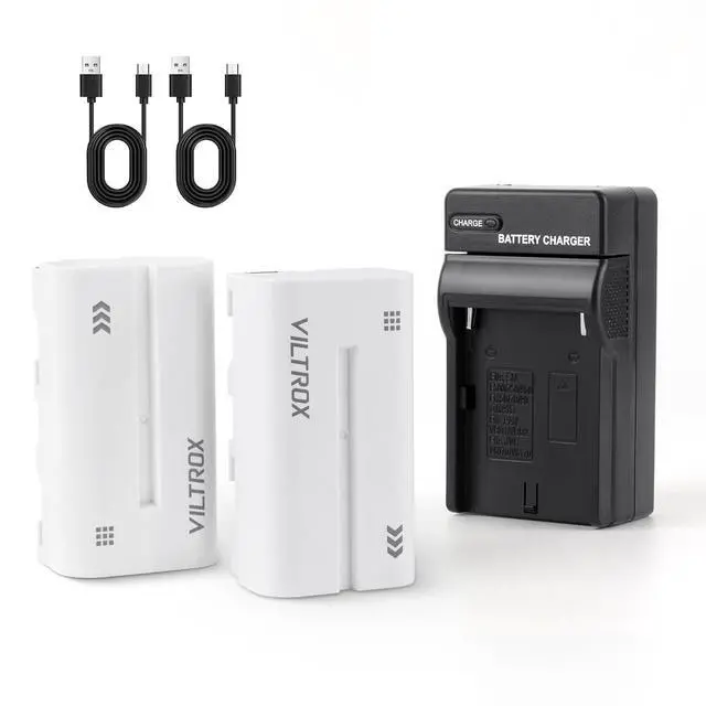 Alt view image 5 of 6 - 2 Pack 2200mAh USB-C Port Rechargeable Li-ion Battery NP-F550 for Video Conference Light 116T 200T Ring Light
