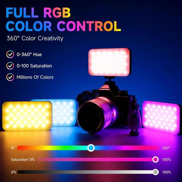 Alt view image 2 of 6 - Bluetooth RGB Portable Photography Light Panel | APP Remote 5W Full Color Streaming Light for Streamers Video Photography Youtube Tiktok Vlog