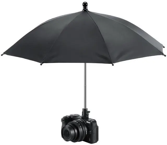 Main image of Updated 50cm Hot Shoe Umbrella, DSLR Mirrorless Camera Protect Umbrella Rain Cover Protector Sunshade, Protects Camera from Rain, Bird Drop, Strong Sunlight, Snow, Waterproof Camera Umbrella