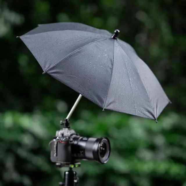 Alt view image 4 of 7 - Updated 50cm Hot Shoe Umbrella, DSLR Mirrorless Camera Protect Umbrella Rain Cover Protector Sunshade, Protects Camera from Rain, Bird Drop, Strong Sunlight, Snow, Waterproof Camera Umbrella