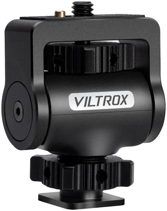 Main image of Adjustable Gimbal Monitor Cold Shoe Adapter, Metal Field Monitor Mount Holder, 360 Degree Swivel and Tilt Adjustable Monitor Mount Bracket with Cold Shoe Mount, Locating Pin Design Cold Hot Adapter