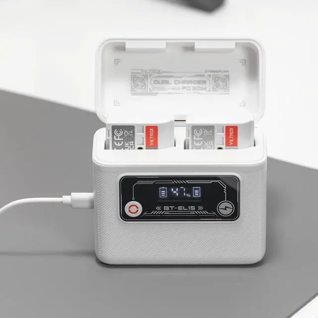 Alt view image 3 of 6 - EN-EL15 Dual Battery Charger, 5500mAh Storage Station & 30W Fast Charge Hub for Nikon EN-EL15, 40.7Wh USB-C Dual Charging Case with Screen for Nikon Z f Z8 Z7II D800E D7500(BT-EL15)