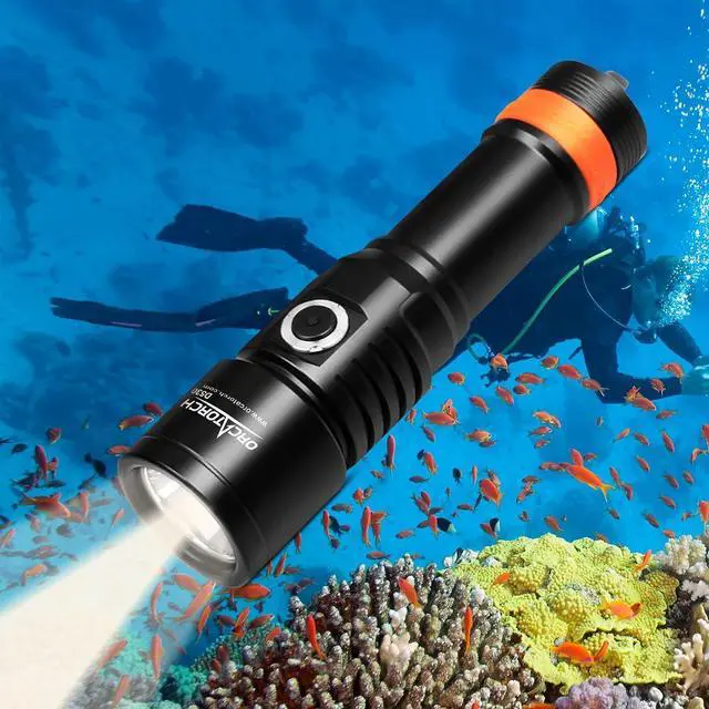 Main image of D530 Scuba Dive Light 1300 Lumens, Titanium Alloy Diving Flashlight with Waterproof IP68, Diving Flashlight 3 Lighting Modes for Underwater 150m Diving (5000K Warm White Light