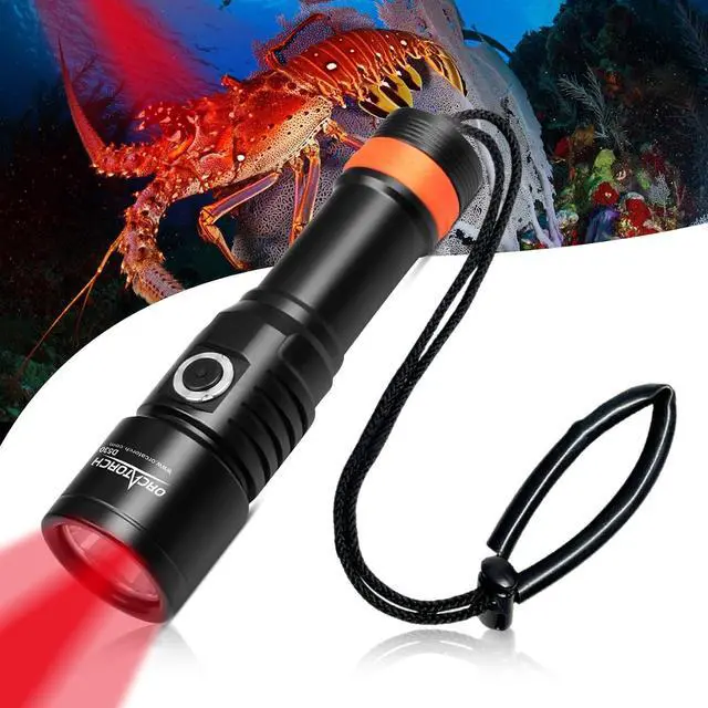 Main image of D530 Scuba Dive Light 190 Lumens, Titanium Alloy Diving Flashlight with Waterproof IP68, Diving Flashlight 2 Lighting Modes for Underwater 150m Diving (Red Light