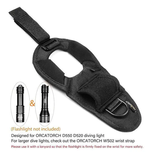 Alt view image 4 of 6 - Diving Flashlight Glove Hands-Free Flashlight Holder Universal Adjustable Wrist Strap Scuba Dive Lights Accessories (Not Included Flashlight)