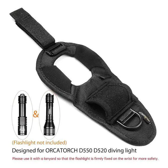 Alt view image 4 of 6 - Diving Flashlight Glove Hands-Free Flashlight Holder Universal Adjustable Wrist Strap Scuba Dive Lights Accessories (Not Included Flashlight)