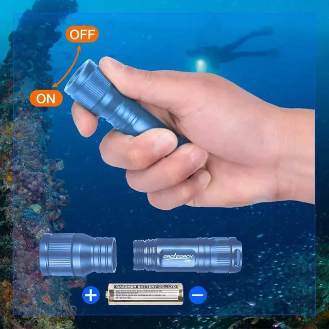Alt view image 6 of 7 - D560 Mini Scuba Dive Light Headlamp 650 Lumen Mask Diving Flashlight with 360° Rotatable Mask Clip, Underwater 150m Backup Headlight with Rotary Switch (Not Included Snorkel Mask) (Blue)