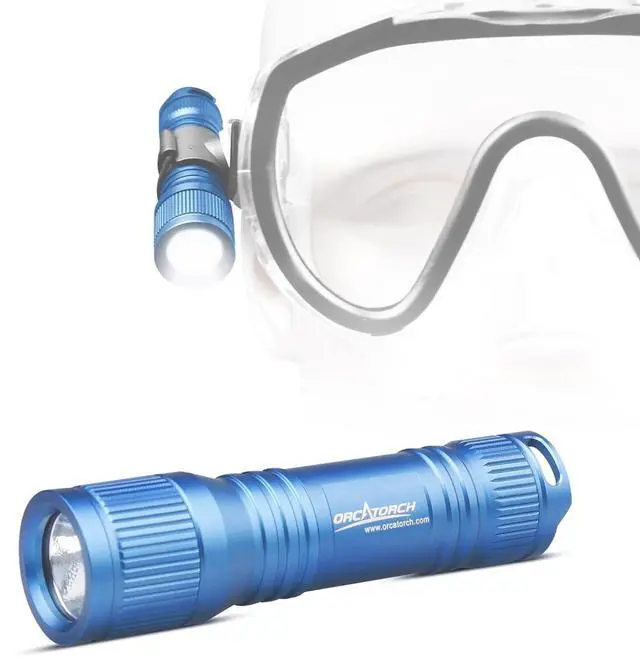 Main image of D560 Mini Scuba Dive Light Headlamp 650 Lumen Mask Diving Flashlight with 360° Rotatable Mask Clip, Underwater 150m Backup Headlight with Rotary Switch (Not Included Snorkel Mask) (Blue)