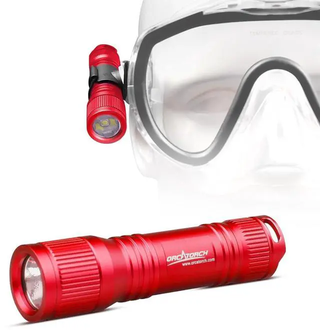 Main image of D560 Mini Scuba Dive Light Headlamp 650 Lumen Mask Diving Flashlight with 360° Rotatable Mask Clip, Underwater 150m Backup Headlight with Rotary Switch (Not Included Snorkel Mask) (Red)