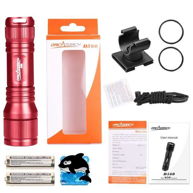 Alt view image 7 of 7 - D560 Mini Scuba Dive Light Headlamp 650 Lumen Mask Diving Flashlight with 360° Rotatable Mask Clip, Underwater 150m Backup Headlight with Rotary Switch (Not Included Snorkel Mask) (Red)