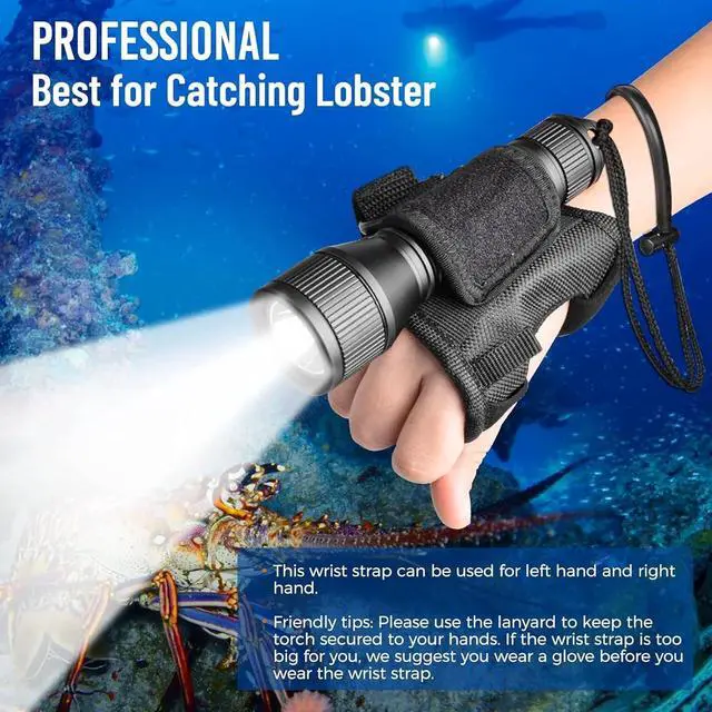 Alt view image 4 of 7 - D550 Dive Light 1000 Lumens Scuba Diving Flashlight 3 Modes IP68 Waterproof Underwater Lights Night Dive Submarine Torch with Wrist Mount for Outdoor Exploration Under Water Sports