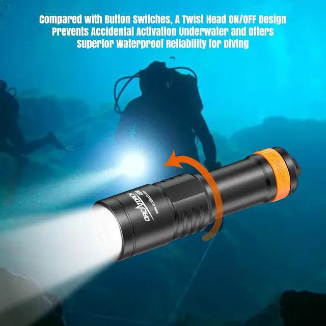 Alt view image 7 of 7 - D530V Diving Video Light Kit with 140 Degrees Super Wide Beam Angle D580 Dive Light Kit with 6 Degrees Narrow Beam Bundle