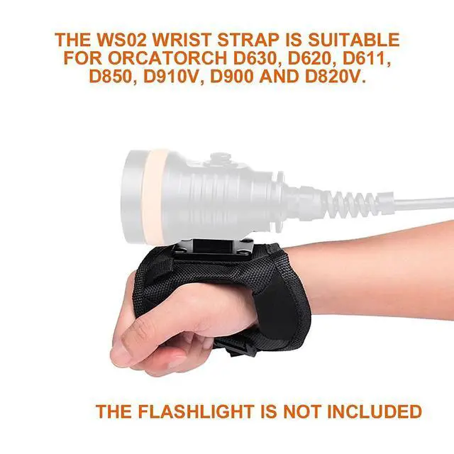 Alt view image 3 of 3 - WS02 Diving Flashlight Wrist Mount Glove, Hands Free Dive Light Holder Universal Adjustable Wrist Strap, Scuba Accessories for ZD710, D630, D620, D511, D850, D910V, D900V Dive Light