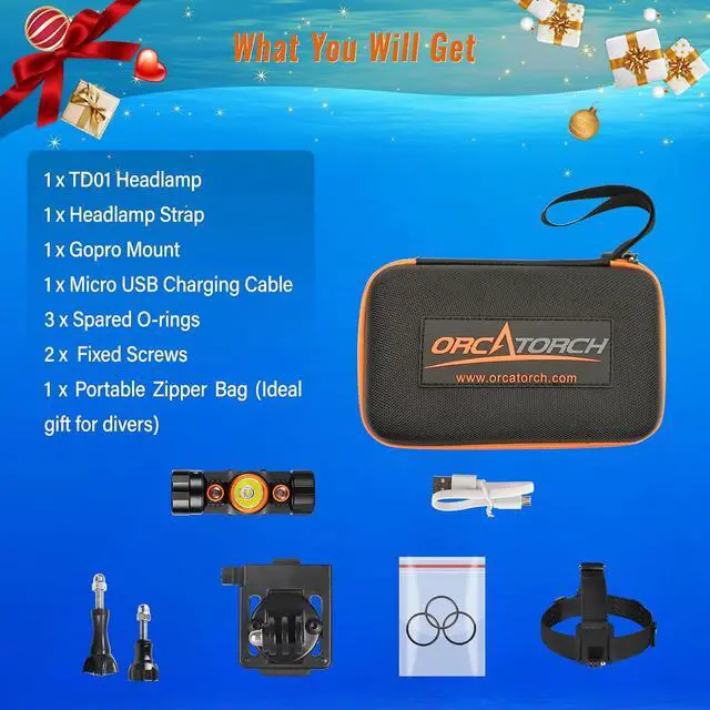 Alt view image 6 of 6 - TD01 Diving Headlamp 1200 Lumens Scuba Dive Light 5 Modes Dual-Color (White/Red) Professional Underwater 150m Headlight, IP68 Waterproof Flashlight for Caving Snorkeling Spearfishing