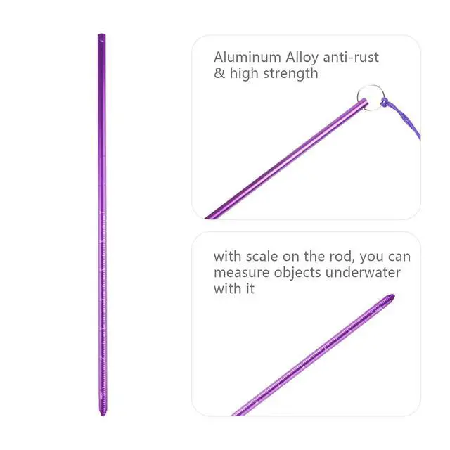 Alt view image 2 of 7 - Scuba Diving Pointer 13 inchs Aluminum Alloy Lobster Tickle Pointer Underwater Shaker Noise Maker Dive Stick Rod with Lanyard Multifunctional Scuba Diving Accessories