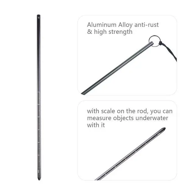 Alt view image 2 of 7 - Scuba Diving Pointer 13 inchs Aluminum Alloy Lobster Tickle Pointer Underwater Shaker Noise Maker Dive Stick Rod with Lanyard Multifunctional Scuba Diving Accessories
