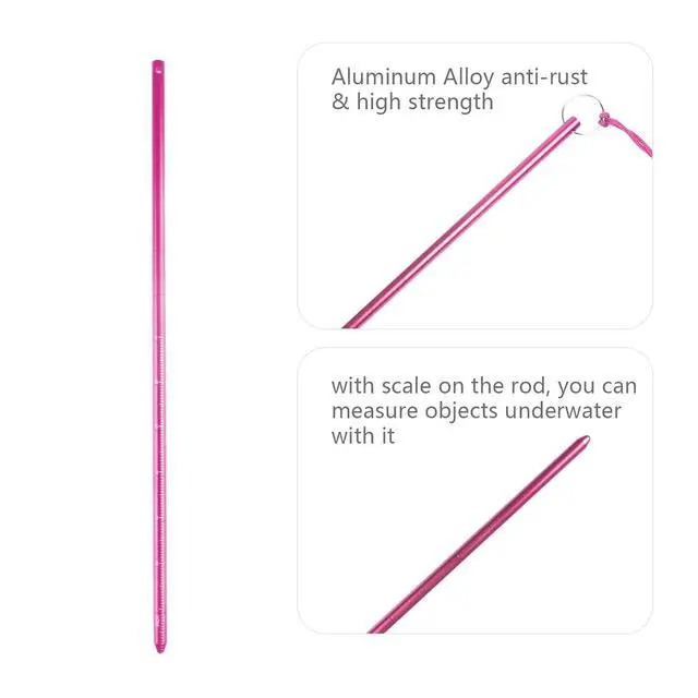 Alt view image 2 of 7 - Scuba Diving Pointer 13 inchs Aluminum Alloy Lobster Tickle Pointer Underwater Shaker Noise Maker Dive Stick Rod with Lanyard Multifunctional Scuba Diving Accessories