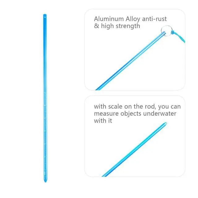Alt view image 2 of 7 - Scuba Diving Pointer 13 inchs Aluminum Alloy Lobster Tickle Pointer Underwater Shaker Noise Maker Dive Stick Rod with Lanyard Multifunctional Scuba Diving Accessories