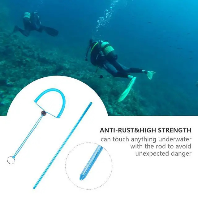 Alt view image 7 of 7 - SD03 Dive Beacon 4-Color-in-1 (Blue, Red, White, Green) & 13 inches Scuba Diving Pointer Aluminum Alloy Lobster Tickle Pointer (Blue) Combo