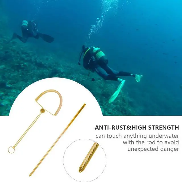 Alt view image 7 of 7 - SD03 Dive Beacon 4-Color-in-1 (Blue, Red, White, Green) & 13 inches Scuba Diving Pointer Aluminum Alloy Lobster Tickle Pointer (Yellow) Combo