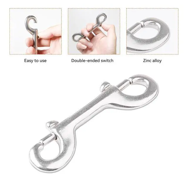 Alt view image 3 of 7 - Swivel Eye Snap Hook Stainless Steel Bolt Snap Corrosion-Resistant Marine Clips for Underwater Scuba Diving, Dog Leash, Key Chain, Camera Strap, Clothesline (Three Optional Size)