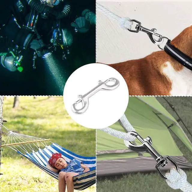 Alt view image 4 of 7 - Swivel Eye Snap Hook Stainless Steel Bolt Snap Corrosion-Resistant Marine Clips for Underwater Scuba Diving, Dog Leash, Key Chain, Camera Strap, Clothesline (Three Optional Size)